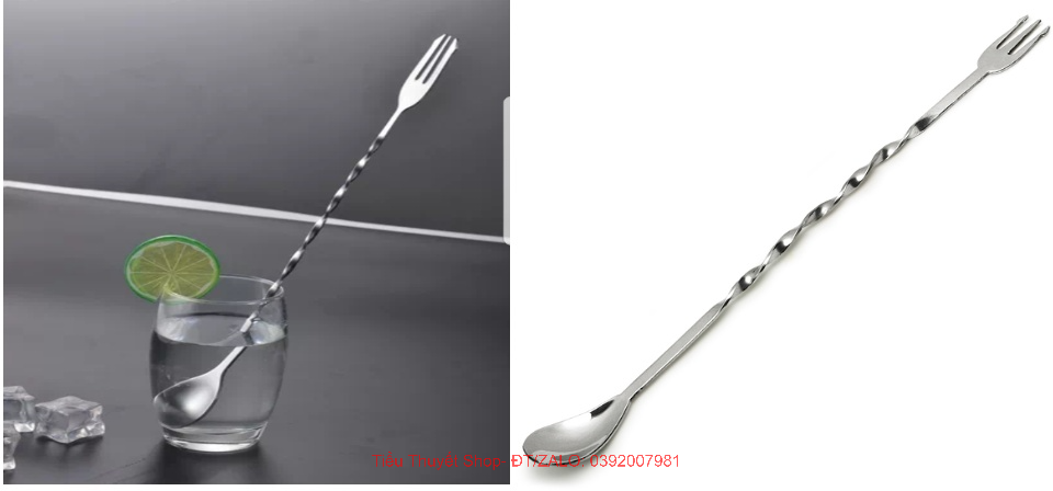 Thìa barpoons 2 đầu inox - muỗng khuấy 2 đầu,26cm và 32cm