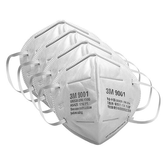 Khẩu trang bảo hộ lọc bụi vi khuẩn 3m 9001a, lọc độc, kháng khuẩn, chống bụi siêu mịn - hàng chính hãng