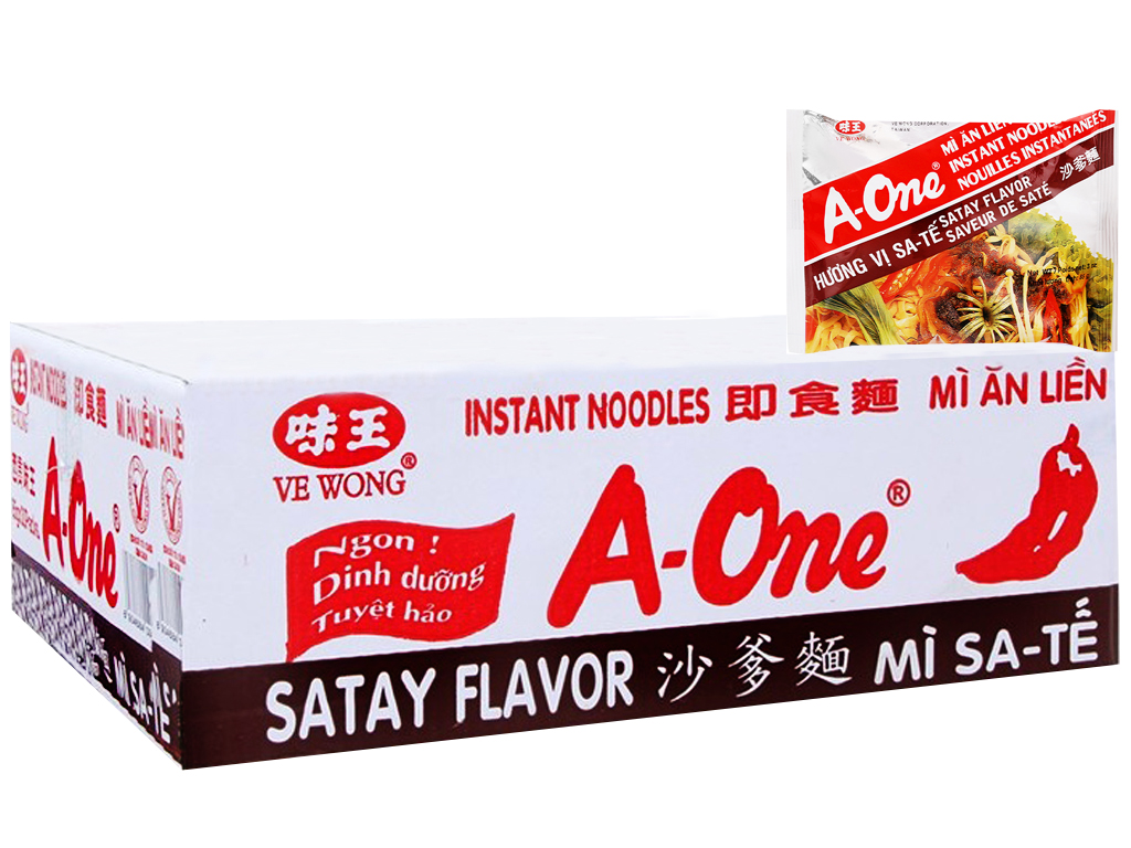 Thùng 30 gói mì a-one sa tế 85g
