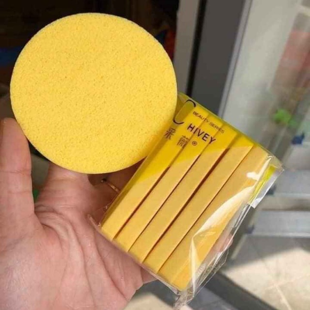 Gói 12 Miếng Bông Mút Rửa Mặt Nén Bọt Biển Chivey Nhật Bản , Cây Bông Mút Rửa Mặt Loại Mịn Dành Cho Spa, Thẩm Mỹ Viện