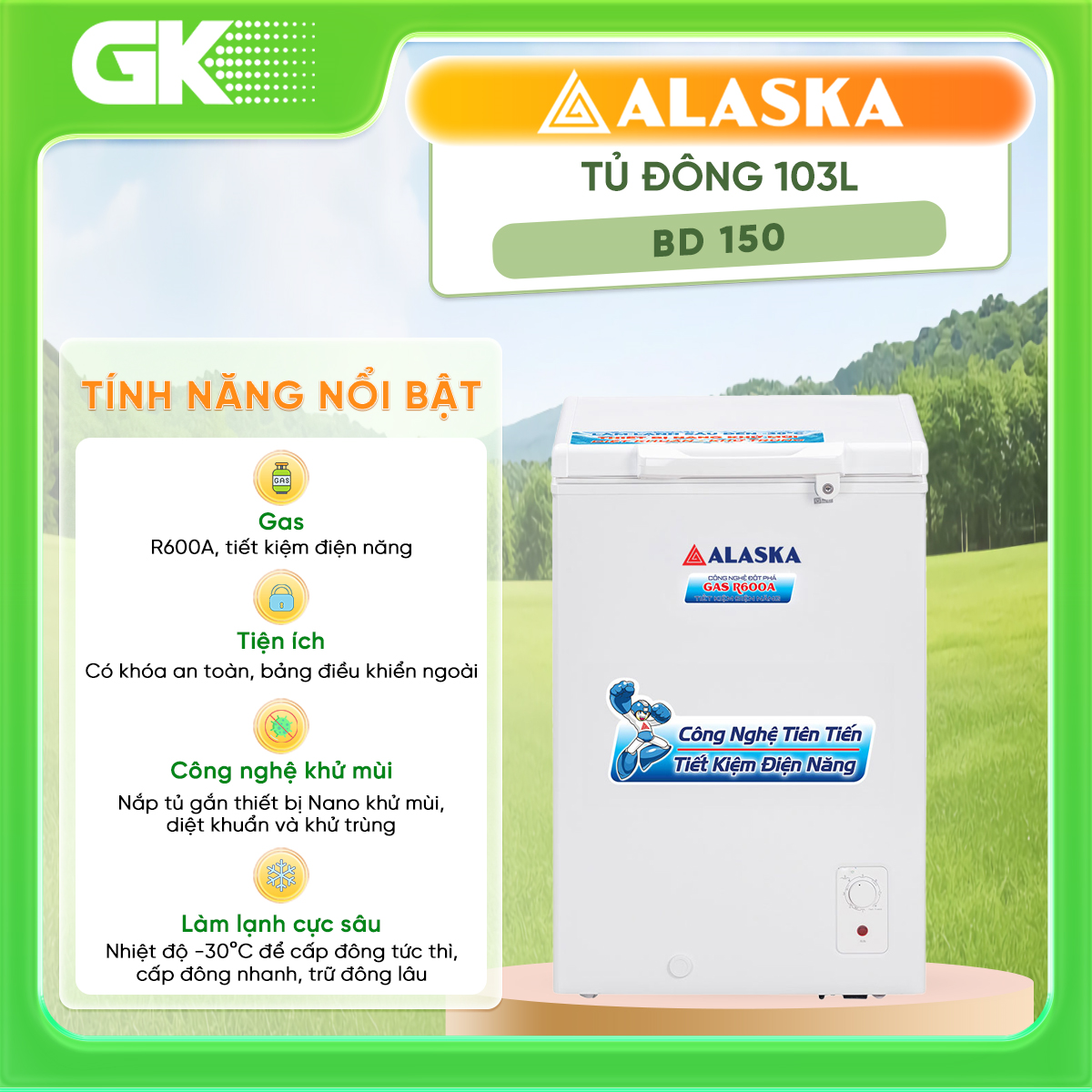 Tủ Đông Alaska BD-150 - BD 150 - GIAO TOÀN QUỐC - FREESHIP HCM