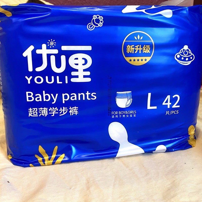   combo 2 bịch  Bỉm dán quần YOULI BABY PANTS Size S56 M48-44 L42 XL40 XXL36 XXXL34 nội địa Trung Quốc 