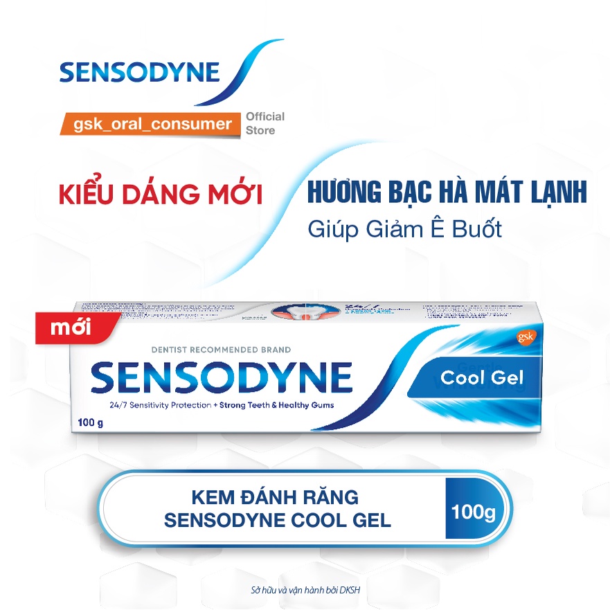 Kem đánh răng sensodyne cool gel mát lạnh giảm ê buốt 100g