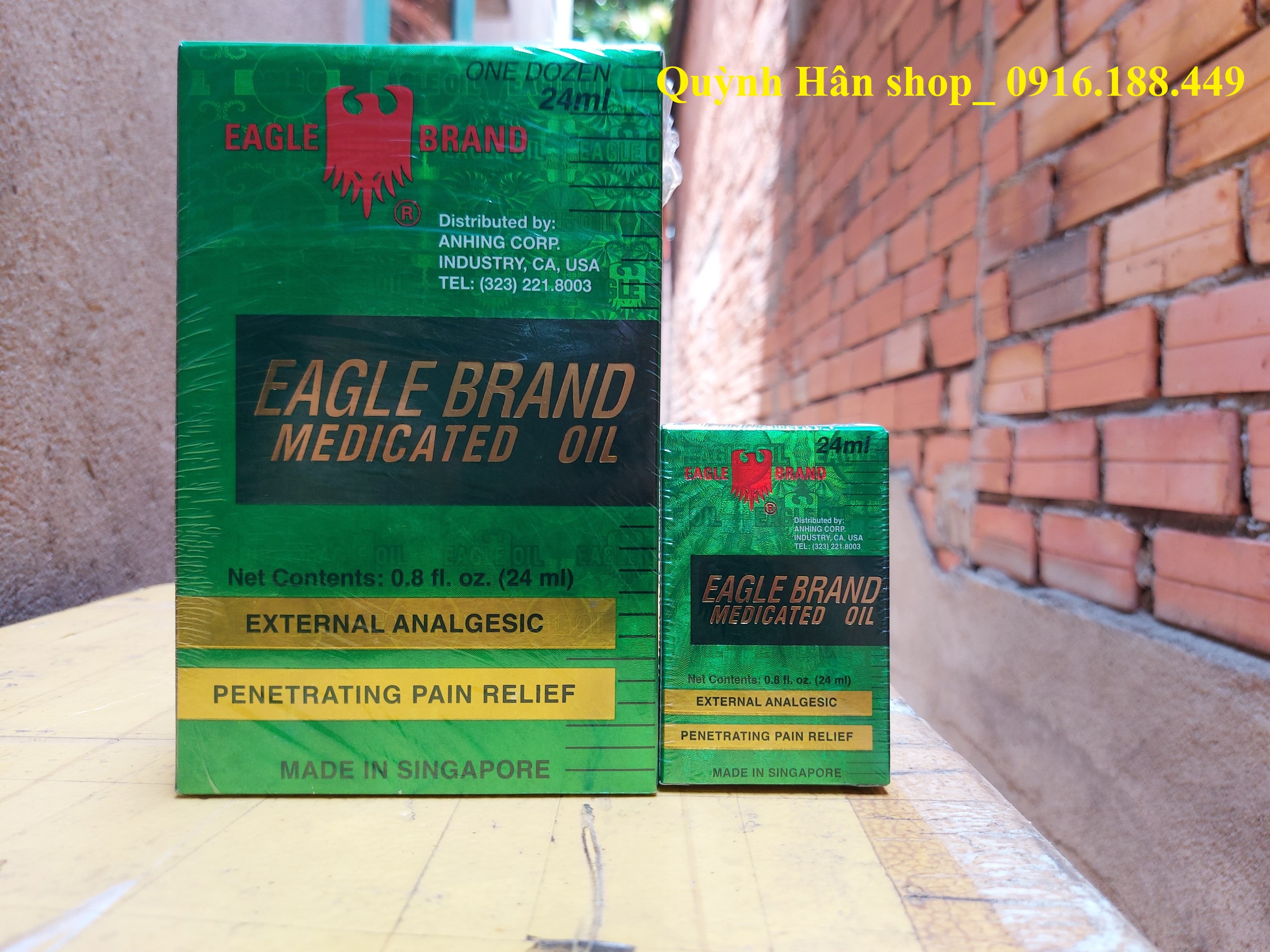 Dầu gió xanh con ó eagle brand 2 nắp_hàng nội địa mỹ