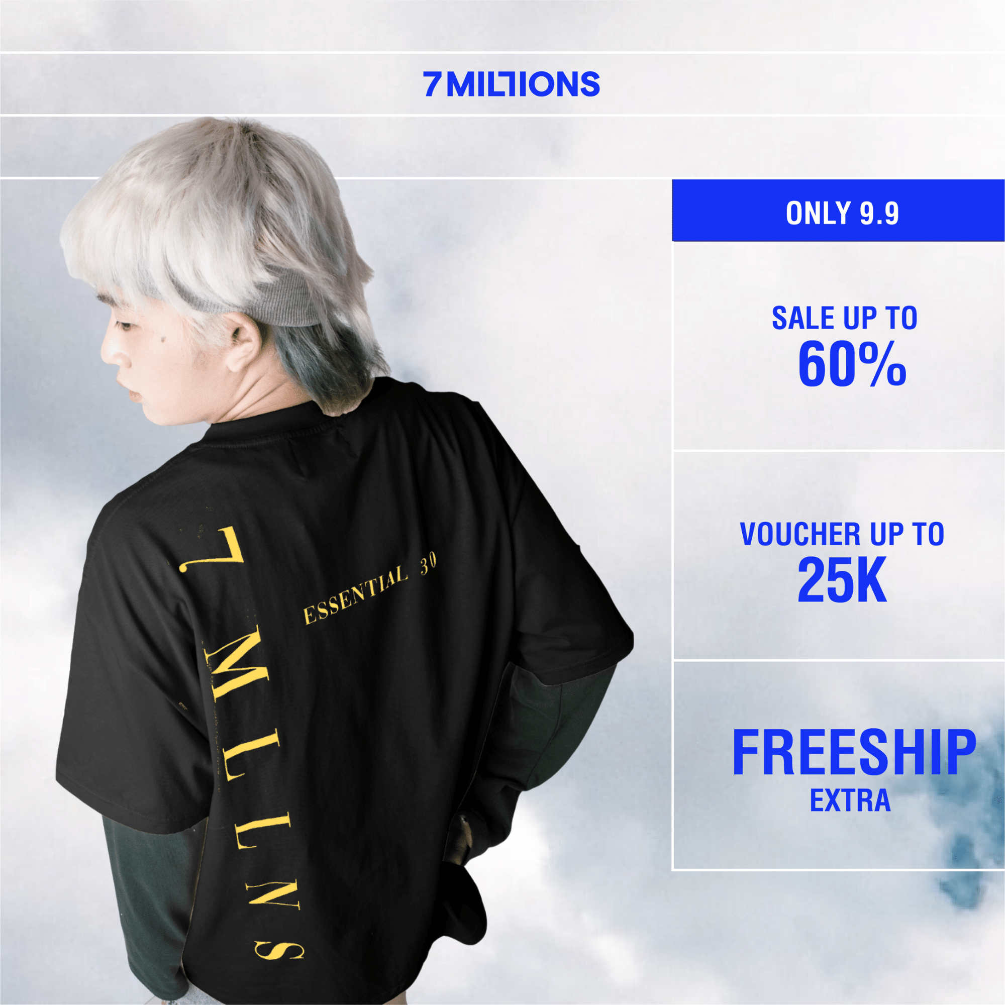 7MILLIONS Áo thun Basic 3.0 / Màu đen