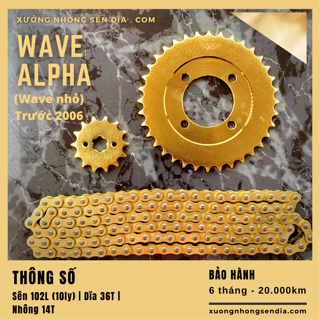 [FreeshipMAX] [HCM]NHÔNG SÊN DĨA WAVE ALPHA VÀNG (WAVE NHỎ)