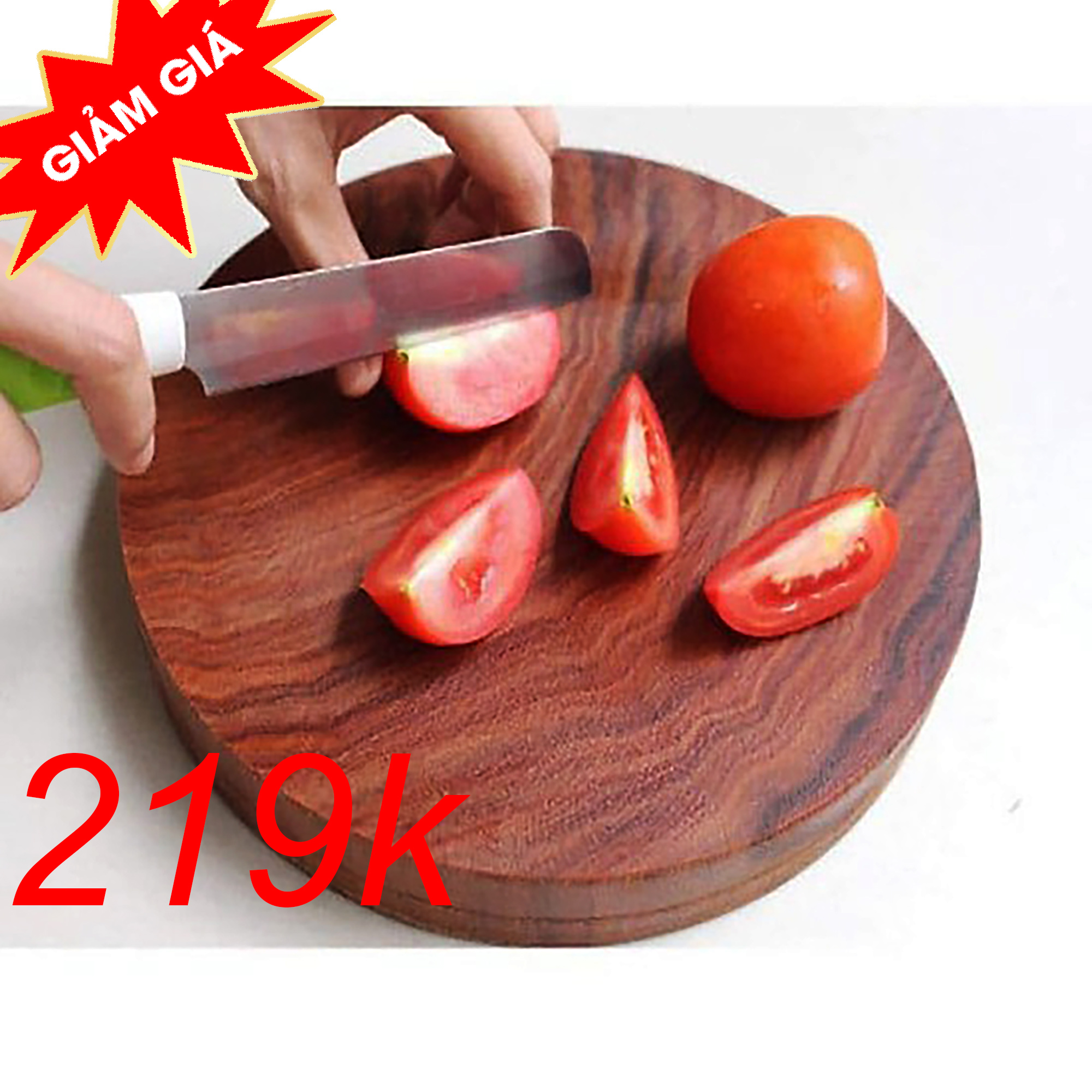 Thớt gỗ nghiến nguyên khối cỡ 29cm-34cm,dùng để thái,băm,chặt giá rẻ