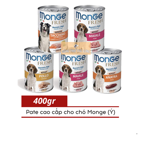 Pate  Cho Chó Monge Fresh Lon 400gr - Nhập Khẩu Italy - [Nông Trại Thú Cưng]