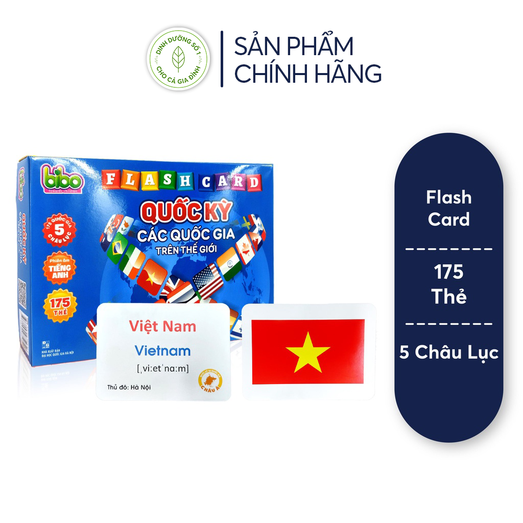 Flashcard Thẻ Cờ Các Nước Trên Thế Giới 175 Quốc Gia,Thủ Đô - Flashcard Tiếng Anh Tiếng Việt Cho Bé - DDS1 Store
