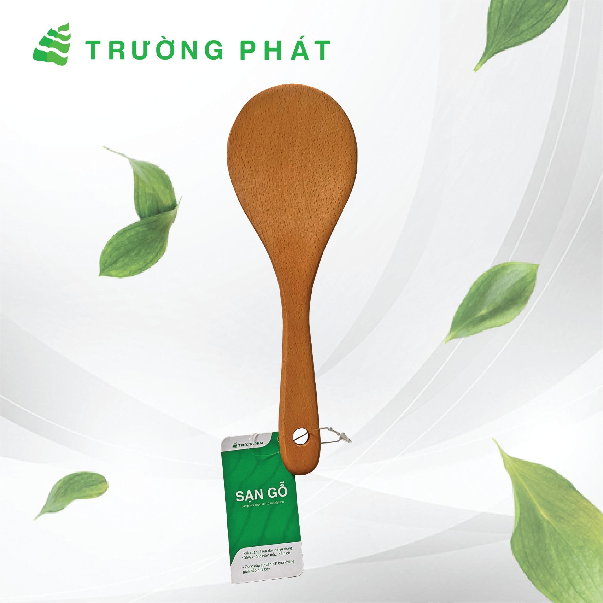 Vá Gỗ Sạn ( Xẻng ) 01 Miễn Phí Vận Chuyển , Muỗng Xới Cơm, Chiên Xào Nấu Ăn Gỗ Tự Nhiên Cho Chảo Chống Dính  - Đồ Dùng Nhà Bếp Trường Phát