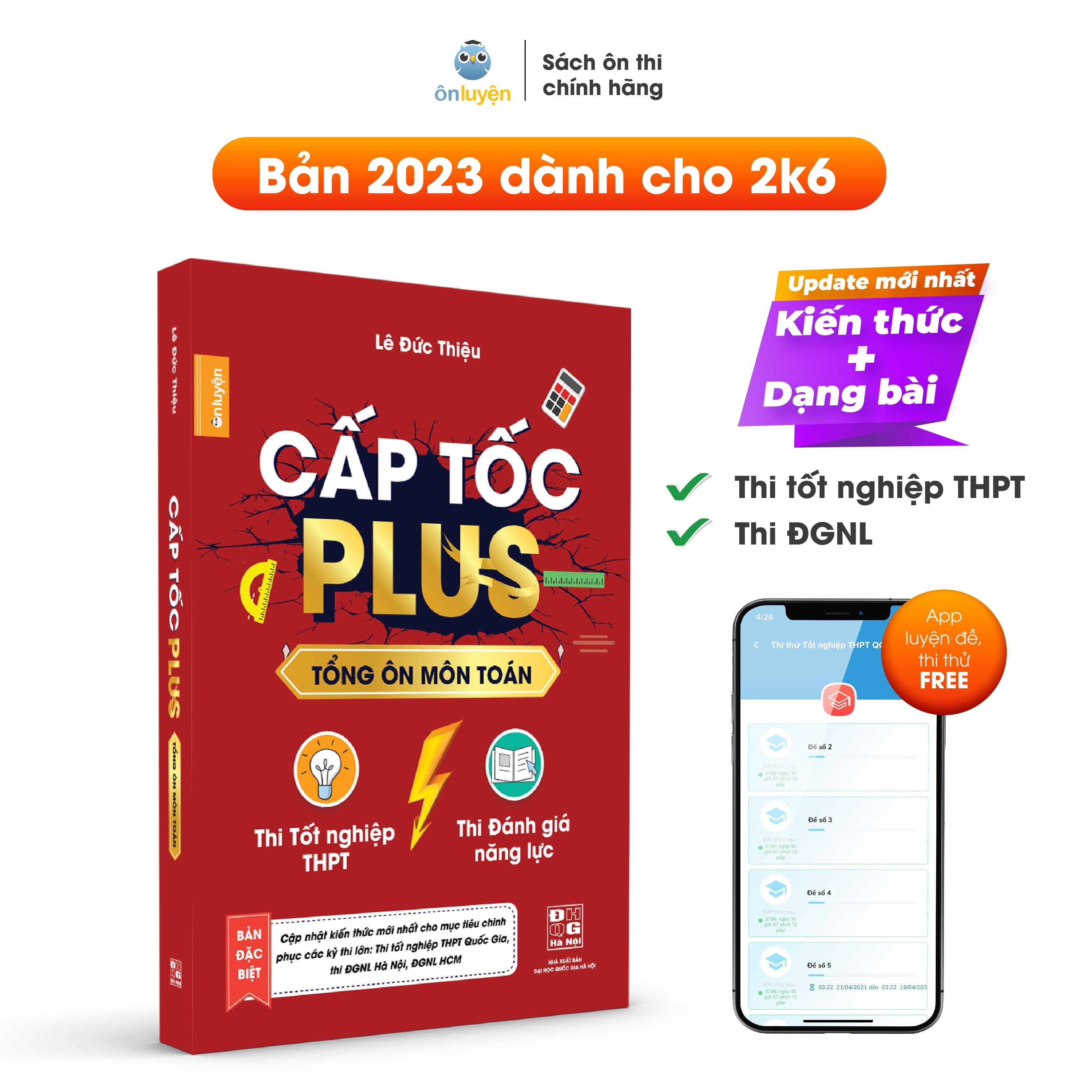 Sách Toán 12 - Sách Cấp tốc Plus môn Toán dùng ôn thi tốt nghiệp THPT, ôn thi ĐGNL - Ôn Luyện Store