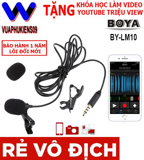 Mirco Cài Áo BOYA BY-LM10 Thu Âm Cực Hay Cho Điện Thoại Máy Tính Bảng Máy Quay