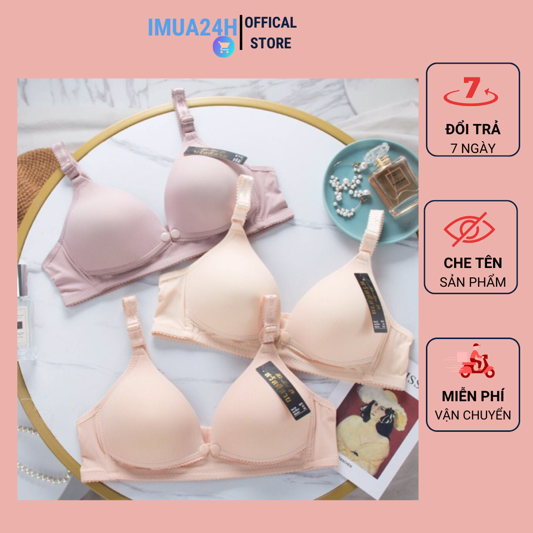 Set 3 Áo lót ngực bầu cho bé con bú LỤA TĂM không gọng nâng ngực đồ lót chip bà bầu