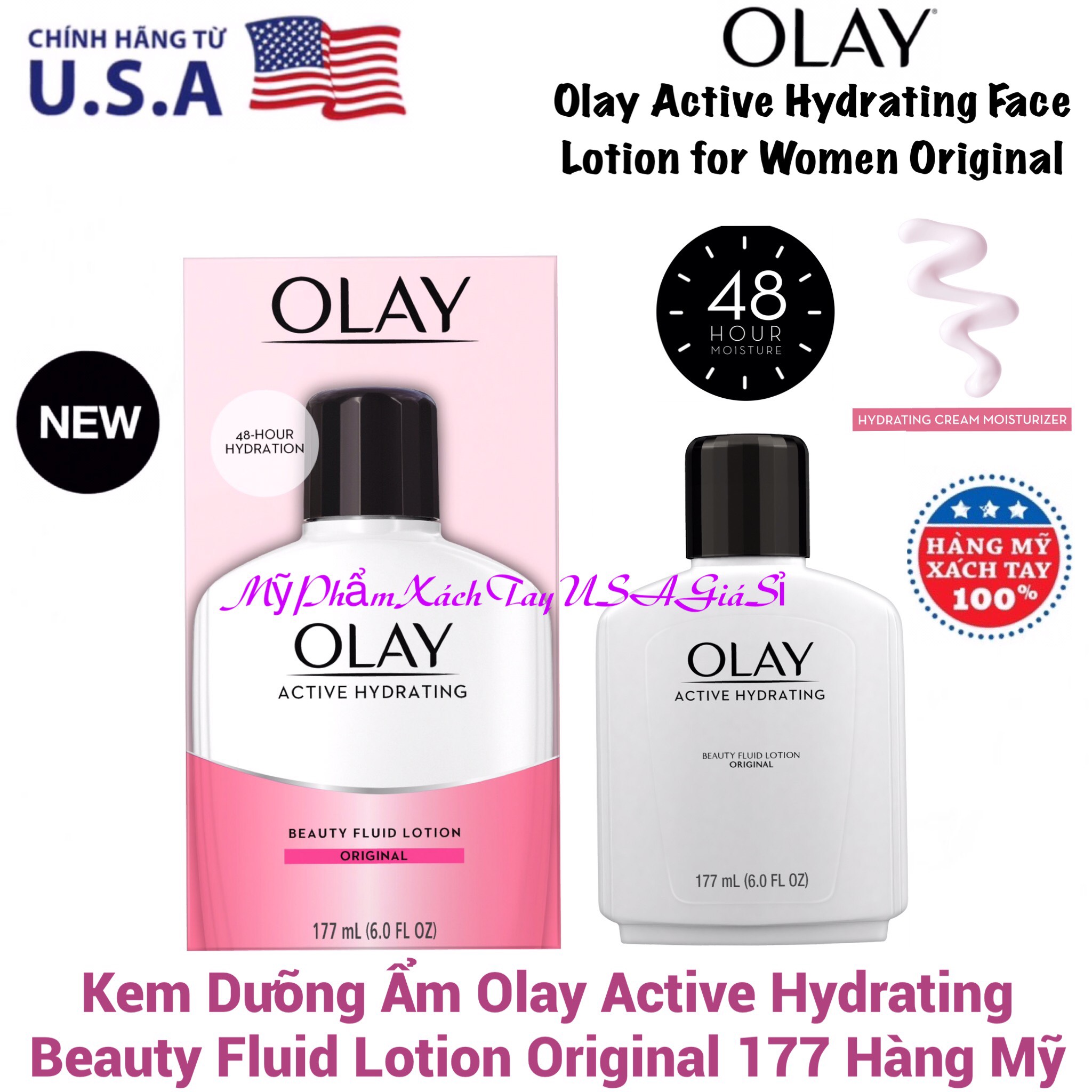 Kem dưỡng ẩm ban đêm Olay Beauty Fluid Lotion 177m Hàng Mỹ