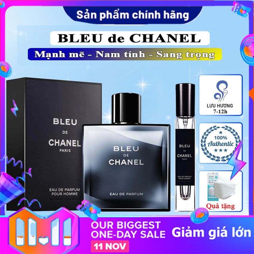 Nước hoa Chanel Nước Hoa Nam Chanel Bleu De Chanel EDP 100ml  Nước Hoa  Chính Hãng Nước Hoa Nam Lịch Lãm Thơm Lâu 8h  Shopee Việt Nam