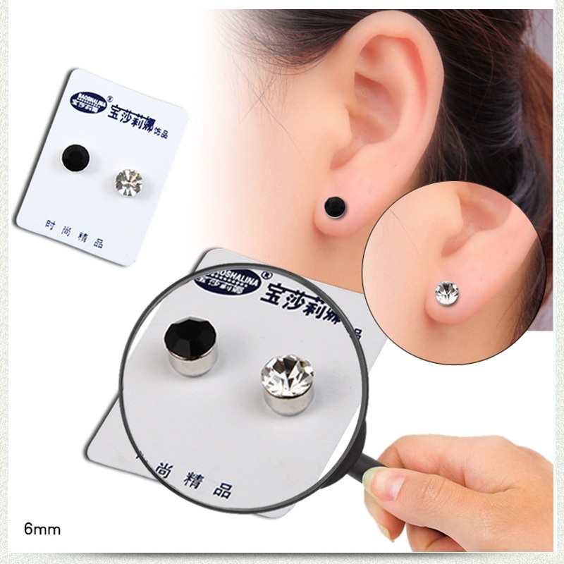 Khuyên tai kẹp, bông tai nam châm unisex không cần bấm lỗ (2 chiếc)