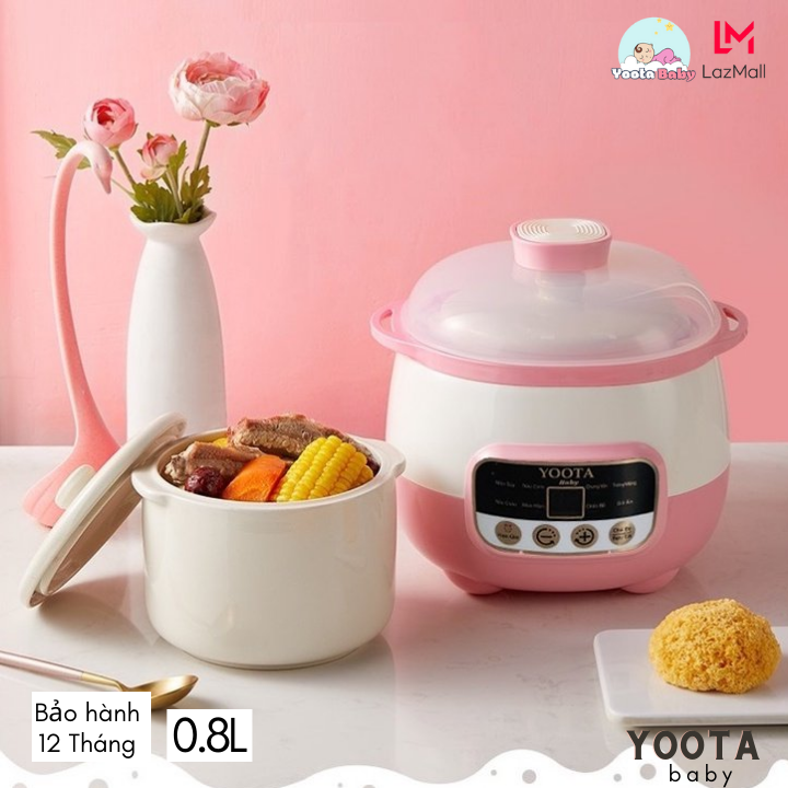 NỒI NẤU CHÁO, NINH, HẦM, HẤP CÁCH THUỶ YOOTA BABY 0.8 LÍT