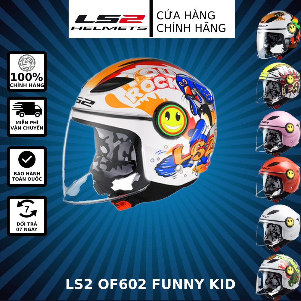 Nón bảo hiểm trẻ em ls2 of602 funny