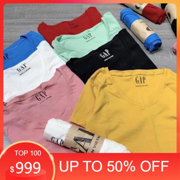 Áo thun G.A.P VIETNAM cổ tim chất đũi free size 40-55kg hottrend 2020