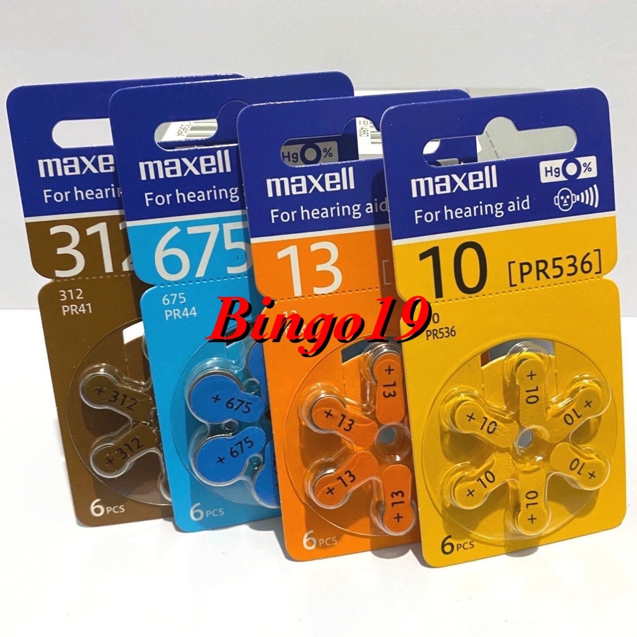 Pin máy trợ thính maxell pr48 pr41 pr536 pr675 vỉ 6 viên