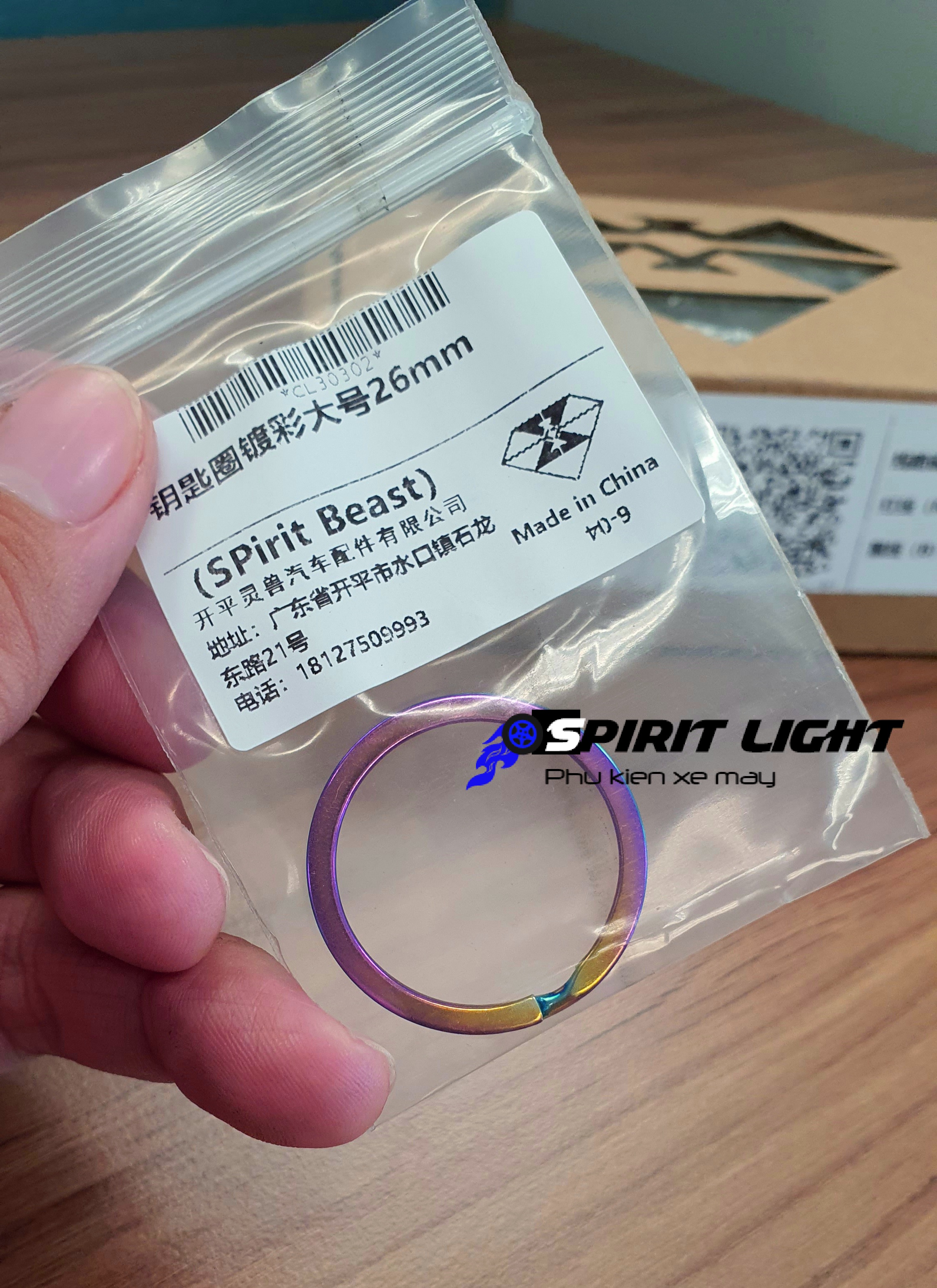 Khoen gắn móc chìa khóa màu titan titanium Spirit Beast chính hãng