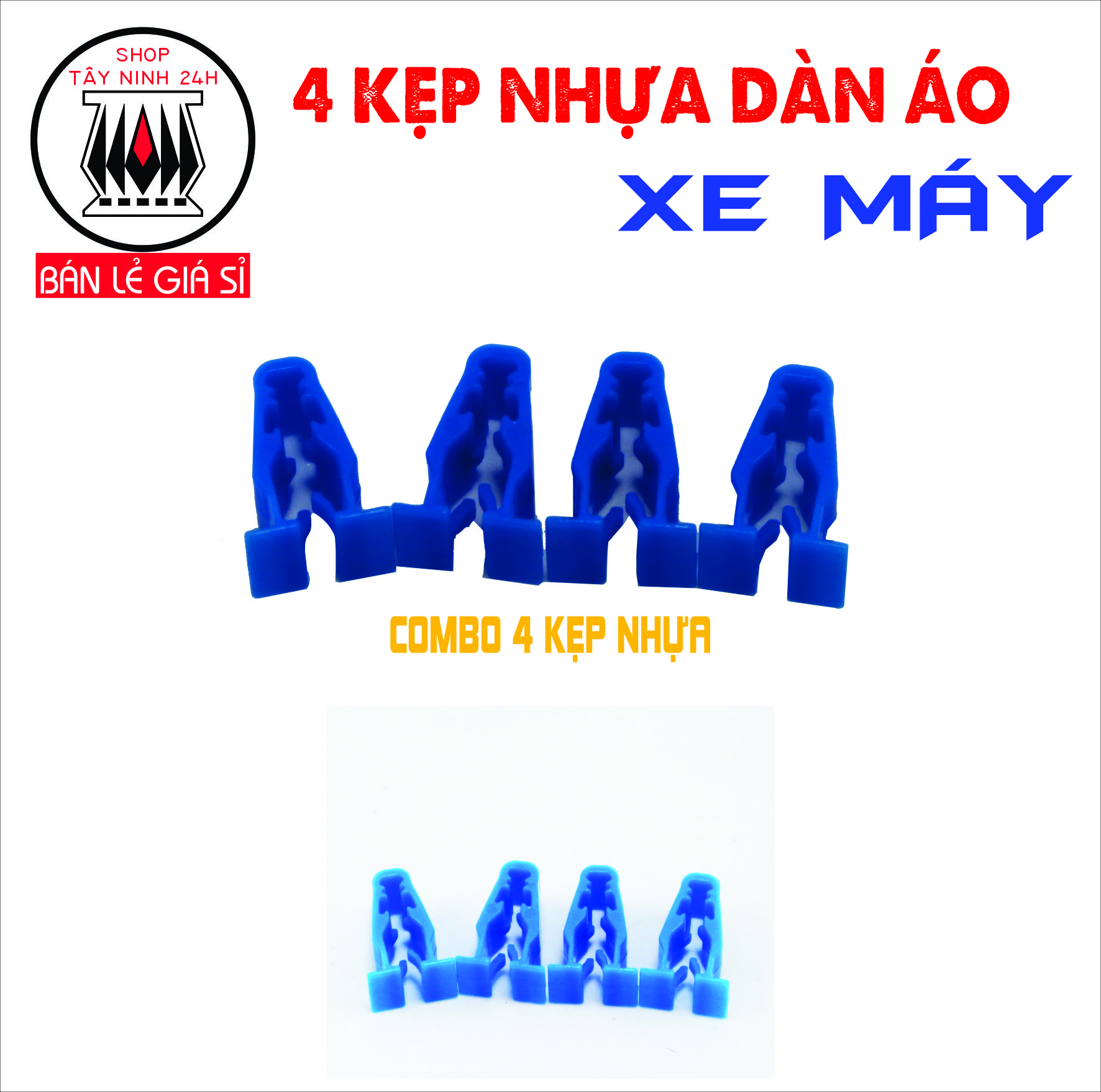 Chốt nhựa dàn áo xe máy combo 4 cái