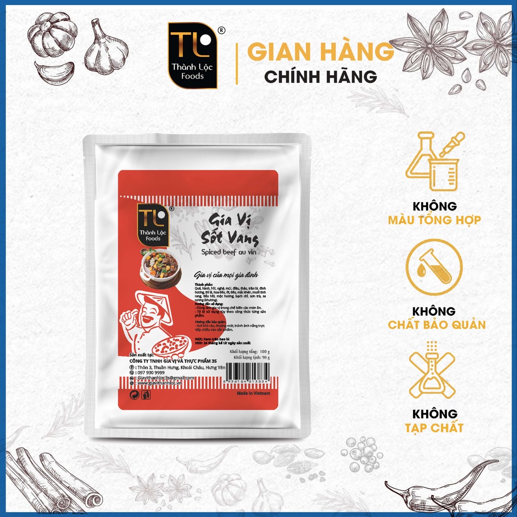 Gia vị sốt vang Thành Lộc 100g (90g)