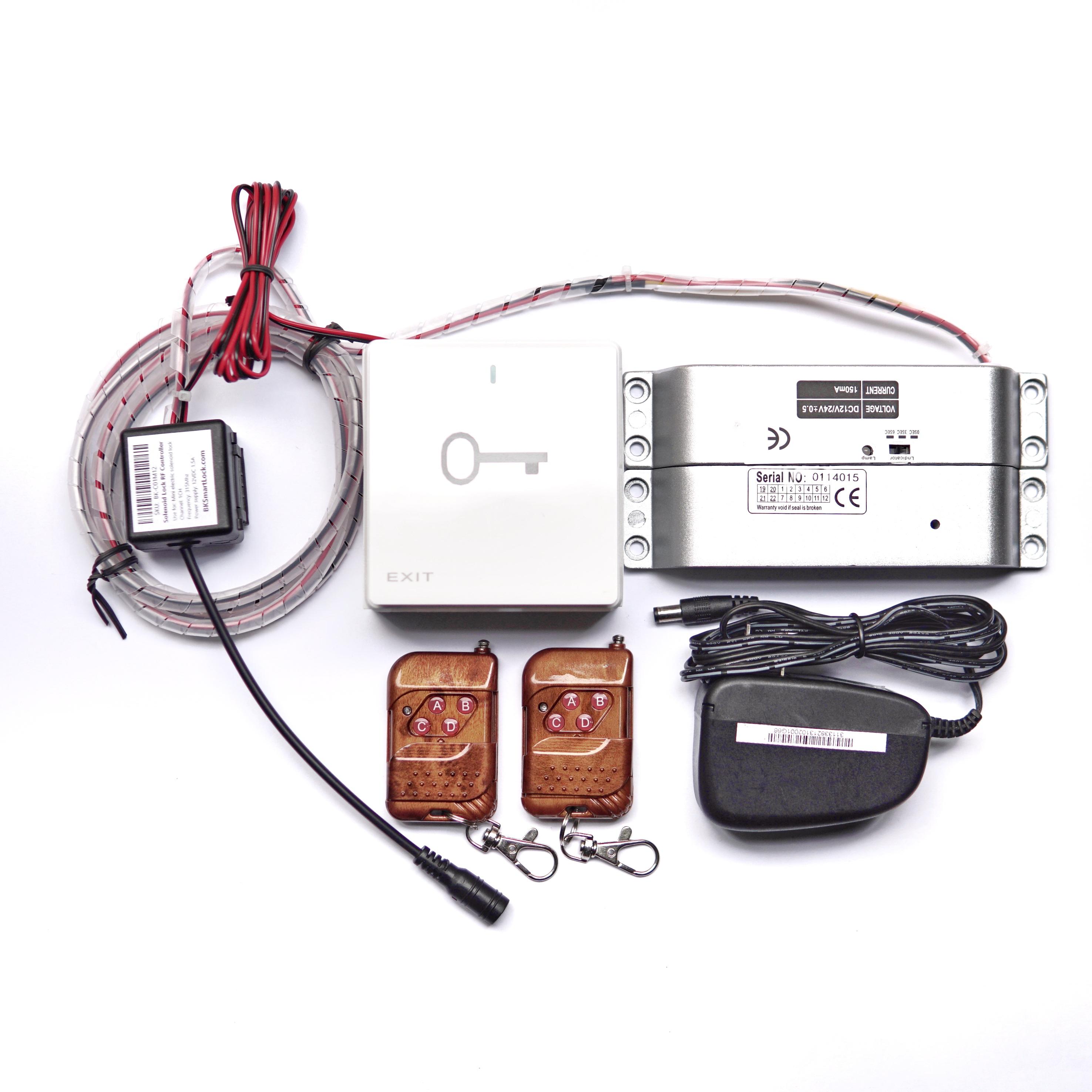 Bộ khóa cửa chốt rơi BK Smart Lock BK-C01B12, khóa cửa gỗ nhôm nhựa, remote điều khiển 315Mhz - Khóa cửa điện tử, khóa cửa chống trộm