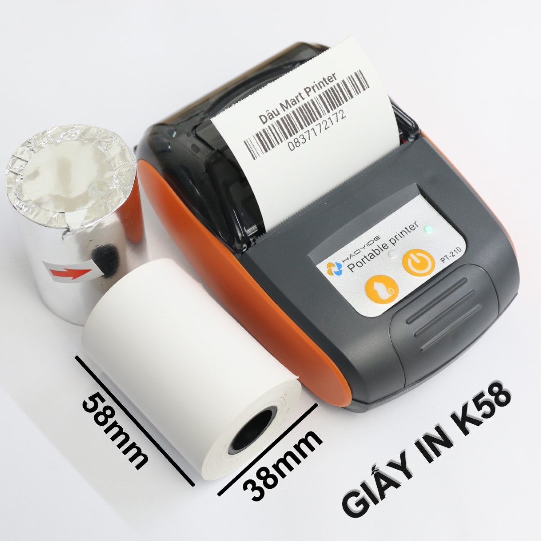 [HCM]Giấy in Hóa Đơn in Bill K58 K58x38 - Giấy in nhiệt khổ K57 - 57mm dùng cho máy POS Bluetooth
