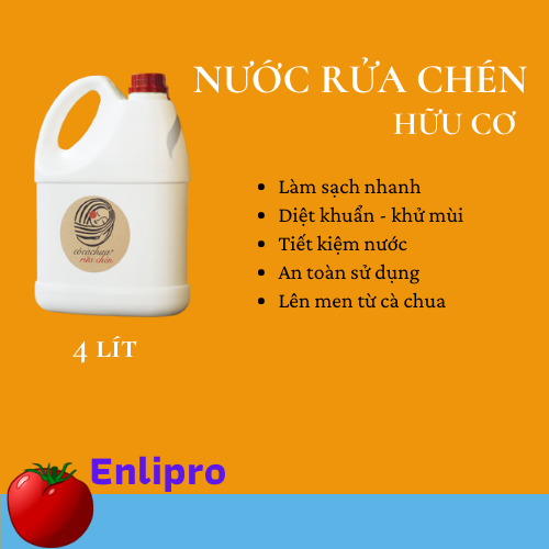Cô Cà Chua - Nước rửa chén hữu cơ lên men từ cà chua - 4000ml