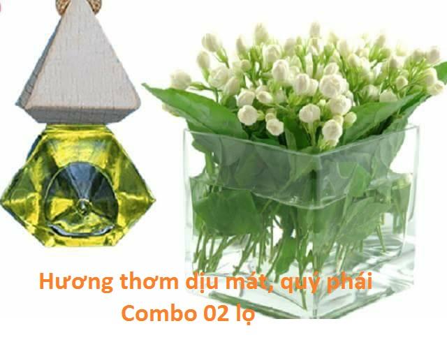 Combo 02 lọ Tinh dầu treo xe hương nhài - khử mùi hôi - Hơn cả sự đẳng cấp