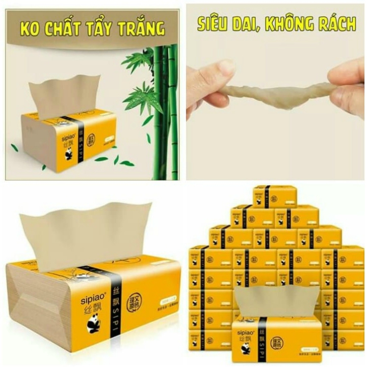 4 Gói khăn giấy gấu trúc Sipiao