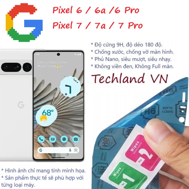 Cường Lực Phủ Nano Google Pixel 6 / 7 / 6a / 7a - Trong Suốt, Không Full Màn, Không Viền Đen