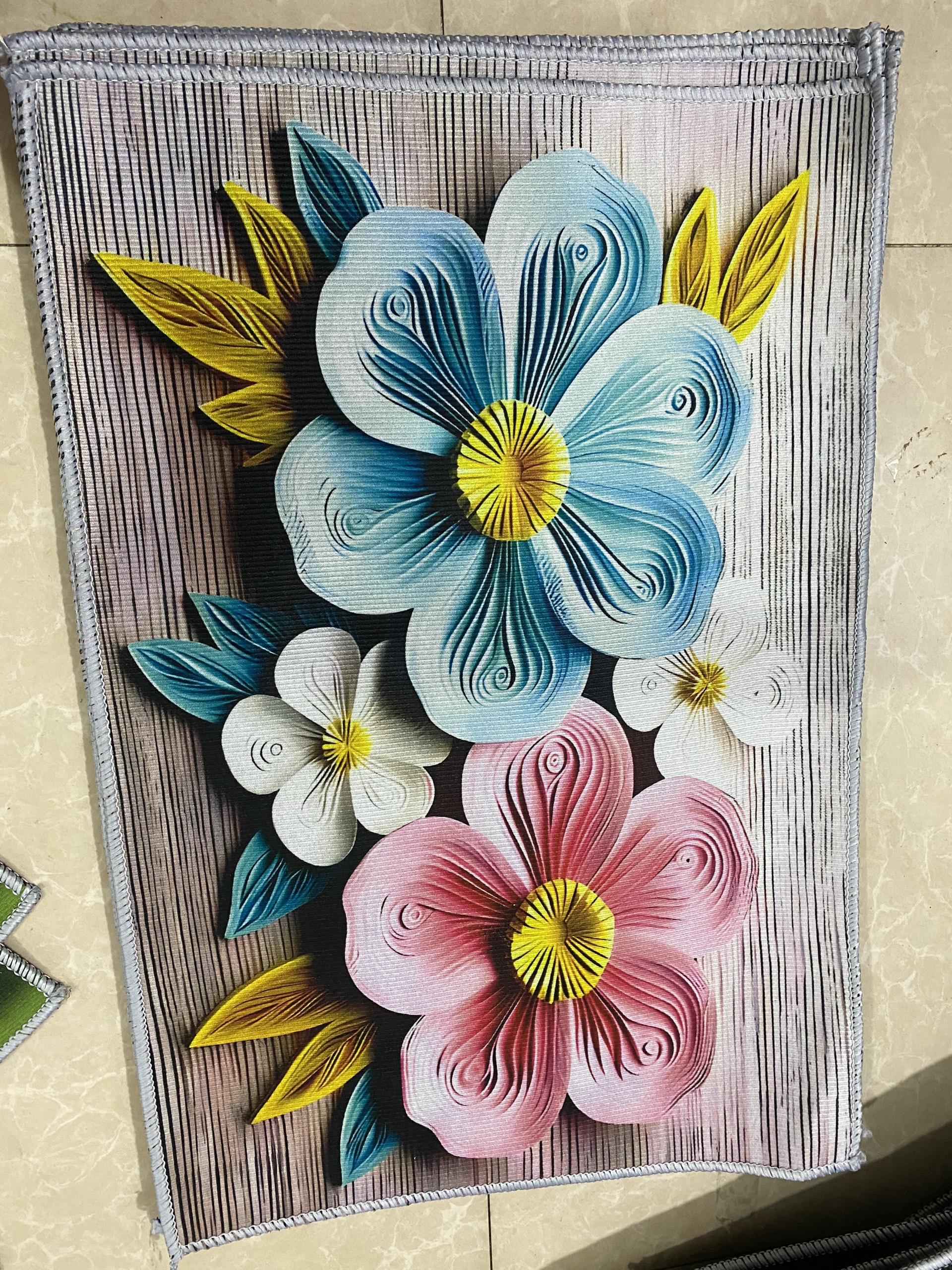 Thảm Lau Chân Bali Dạng Nỉ In Họa Tiết Dạng 5D Phong Cách Hội Họa, Thảm Chùi Chân - Kích Thước 40cm x 60cm dieulinhshop