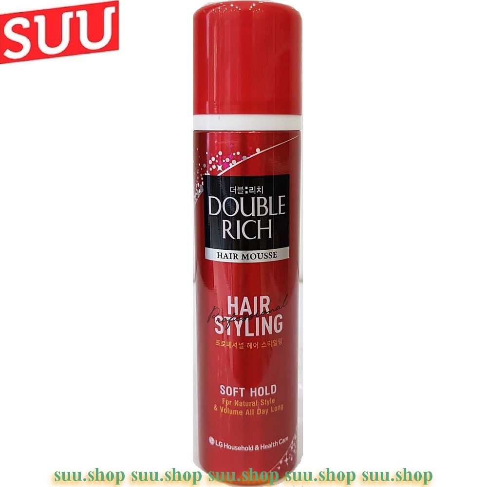 Mousse Tạo Kiểu Tóc 150ml Double Rich Giữ Nếp Tóc Tự Nhiên, Nuôi Dưỡng Tóc Bồng Bềnh