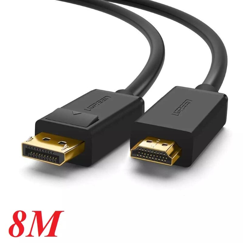 Ugreen 10205 8m màu đen cáp chuyển đổi displayport sang hdmi thuần đồng dp101