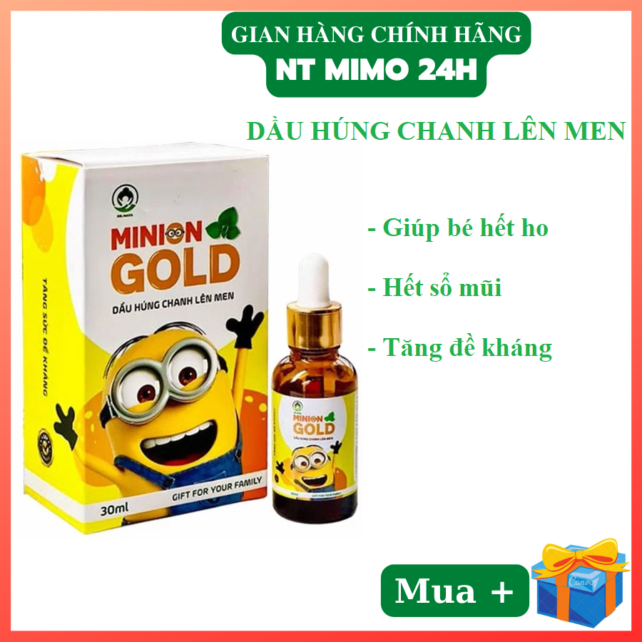 Tinh Dầu Húng Chanh Minion giúp bé hết ho , hết sổ mũi , tăng đề kháng