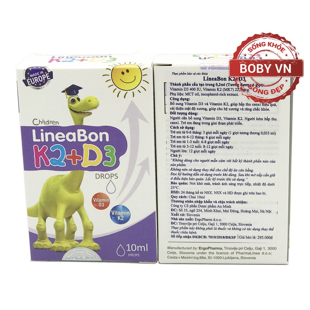 Lineabon K2+D3 Bổ Sung Vitamin K2, D3 Tăng Cường Hấp Thu Canxi Tối Đa - Nhập Khẩu