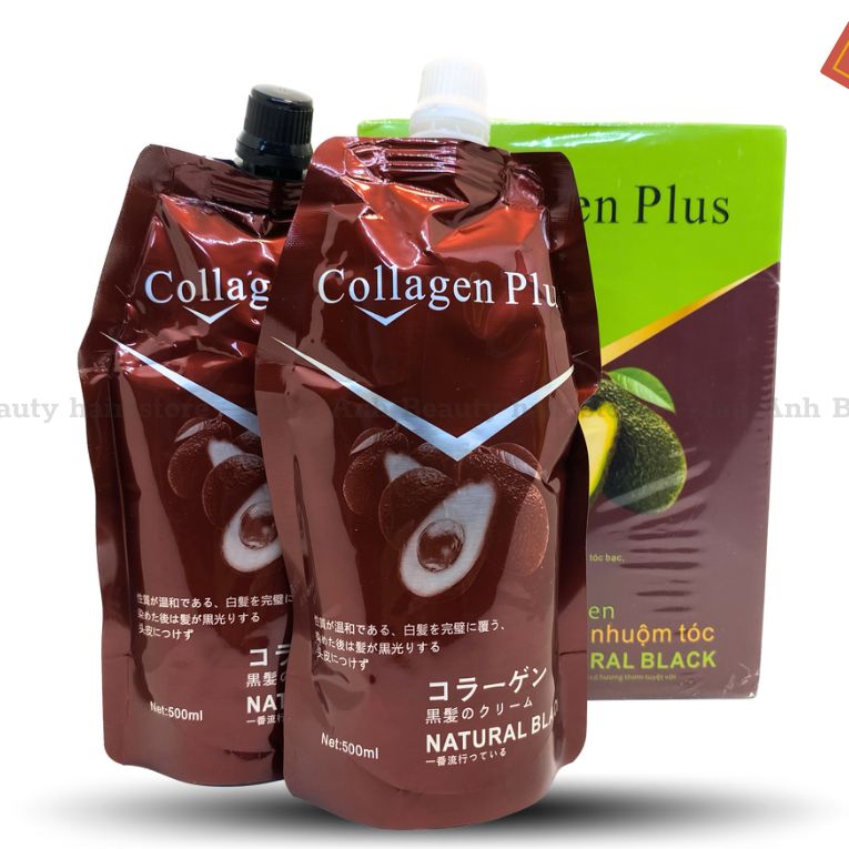 Nhuộm đen bơ collagen Nhuộm phủ bạc không dính da đầu Nhuộm tóc bạc collagen bơ Nhuộm đen tóc bạc Nhuộm đen tóc tại nhà