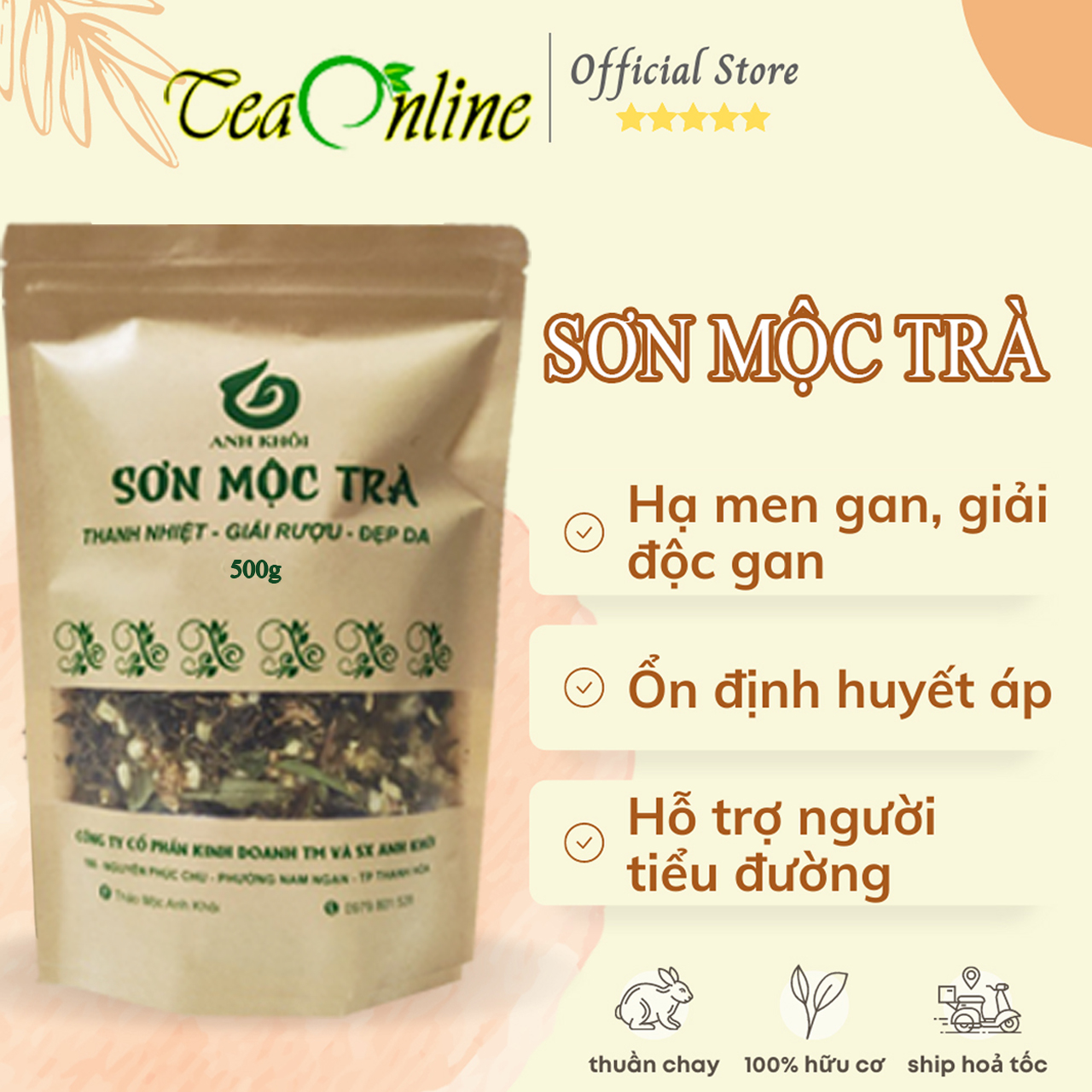 Trà Sơn Mộc Trà Thảo Mộc Thanh Nhiệt, Giải Độc Mát Gan, Giữ Dáng Đẹp Da