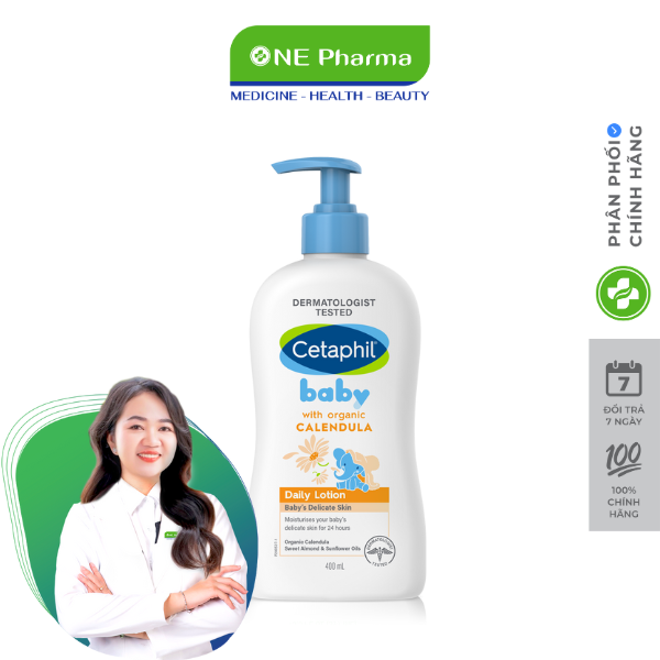 Lotion Dưỡng Thể Hữu Cơ Cetaphil Baby Daily Lotion Với Hoa Cúc Calendula Dưỡng Ẩm Tối Ưu Bảo Vệ Da Nhạy Cảm - 400ml