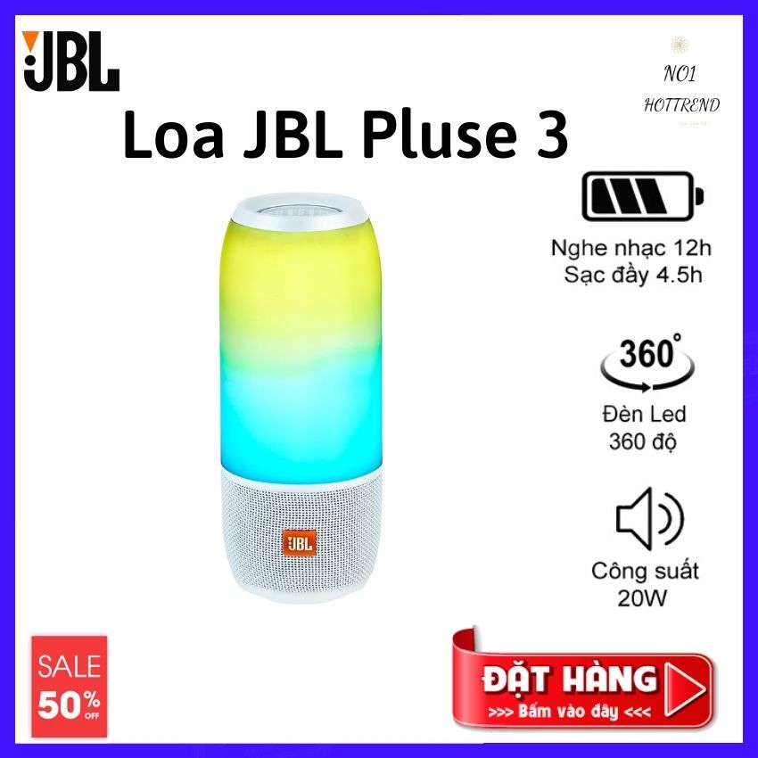 [ CỰC TỐT ] Loa Bluetooth Mini Bass Mạnh  JBL Pulse 3  - Âm Bass Mạnh - Đèn Led Nhiều màu sắc - Chơi Nhạc 12H - Chống Nước IPX7 - JBL Connect+ 100 Loa  - Tương Thích Điện Thoại, Máy Tính - BH 12 THÁNG-Lỗi 1 Đổi 1.
