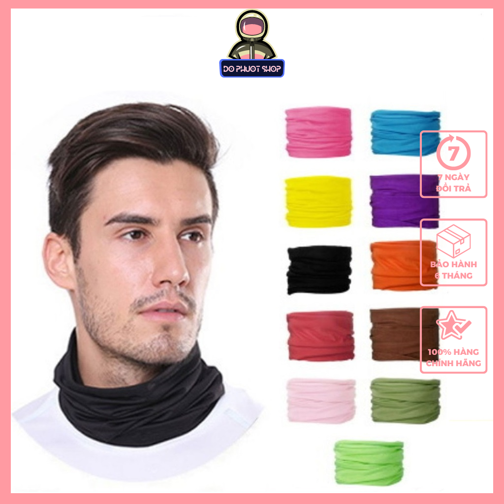 Khăn phượt đa năng 1 màu trơn, khăn ống đa năng màu trơn chống nắng , chống bụi thời trang