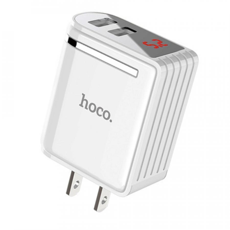 Sạc Hoco C39 Sạc nhanh 2 cổng Usb 12W có đèn led thông báo dòng điện
