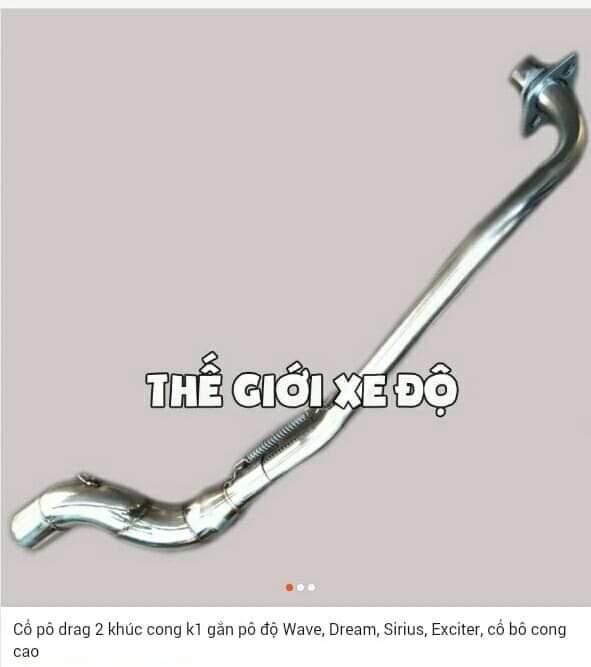 cổ pô 2 khuc inox cho exciter wave drem cup 67 mio sirus