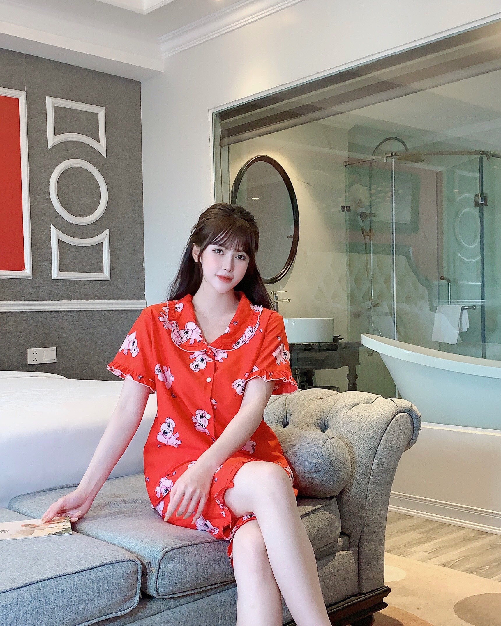 [3 size 46-70kg] Đồ bộ LỤA BÔNG MÀU, TIỂU THƯ BÉ VOI CON MỀM MÁT DỄ THƯƠNG thời trang