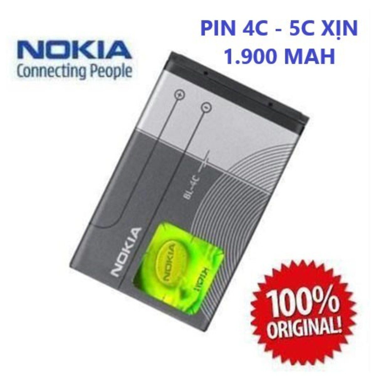 Pin BL-4C IC mới dành cho điện thoại Nokia chống phù pin dùng cho Nokia 1202, 6131, 6300 - Bảo hành 06 tháng