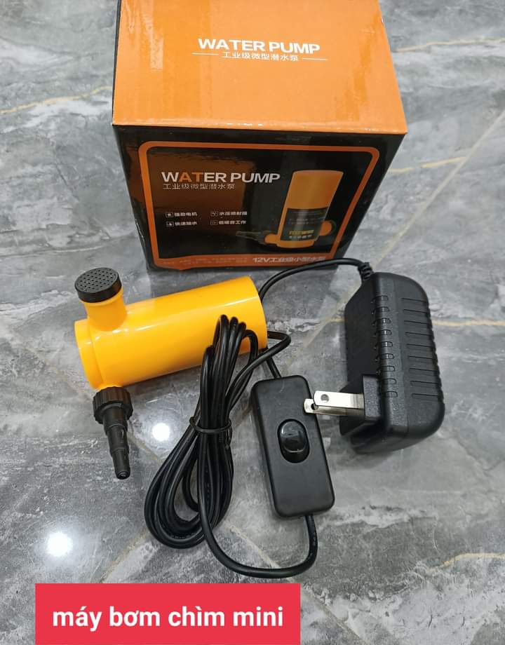 Bơm chìm mini 12v - 30w máy bơm nước cắt rãnh tường bơm cao 10m