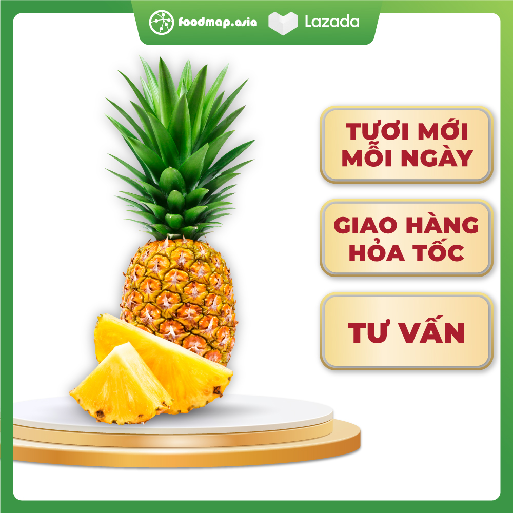 Khóm Long An Thơm Ngon, Giòn Ngọt - Foodmap Fruits - Trái 1-1,2kg