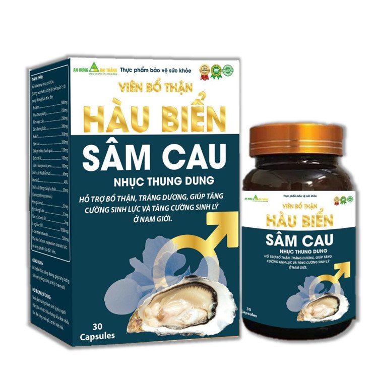 Viên Bổ Thận Hàu Biển Giúp Bổ Thận Tráng Dương, Tăng Cường Sinh Lý, Giảm Đau Lưng, Mỏi Gối, Giảm Tiểu Đêm, Tiểu Rắt,Tiểu Nhiều Lần - Hộp 30 Viên - Vnmart Online